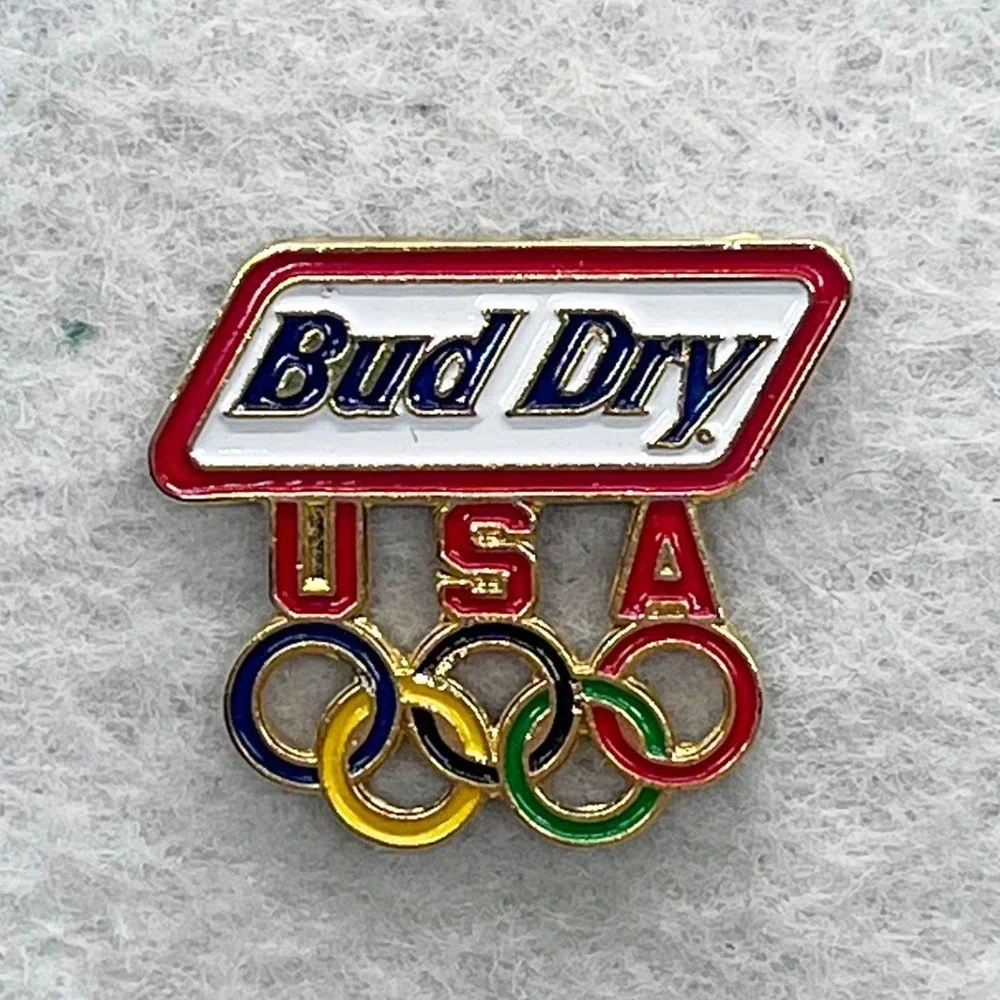 🔮 5/$25 Vintage‎ Bud Dry USA Olympics Pin